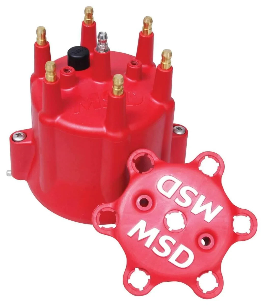 Chevy MSD 6 Cylinder HEI Distributor Cap w_Retainer - 8014